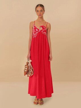 Farm Rio Red Fish Top Maxi Dress